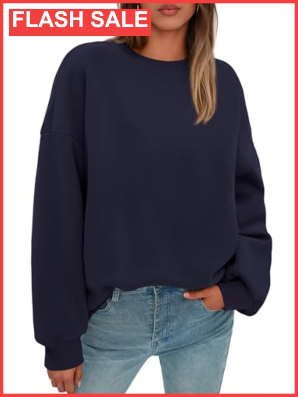 Oversized Crewneck Sweatshirt Pullover Women Relaxed Fit Fleece